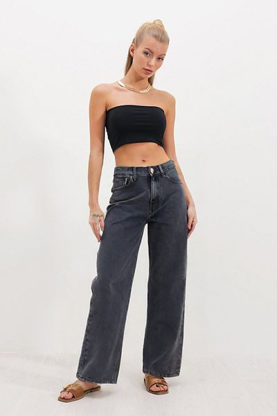 HAKKE Vintage Washed Straight Leg Jean Trousers