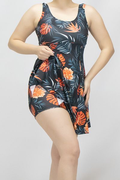 My-o Women's Dress - Patterned Swimsuit with Shorts 38-52 Sizes