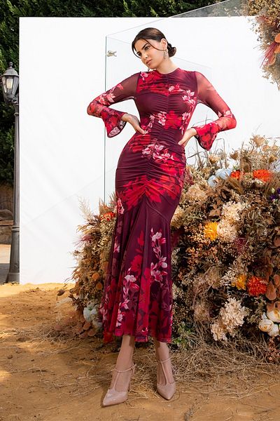 femi9 Printed rushed dress