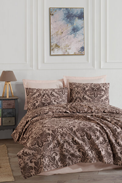Enlora Home Desenli Pike Takımı Tek Kişilik Muster Kahve (Pike+Çarşaf+Yastık ...