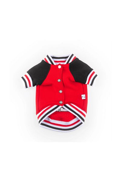 JesPawty Red College Jacket Dog Outfit
