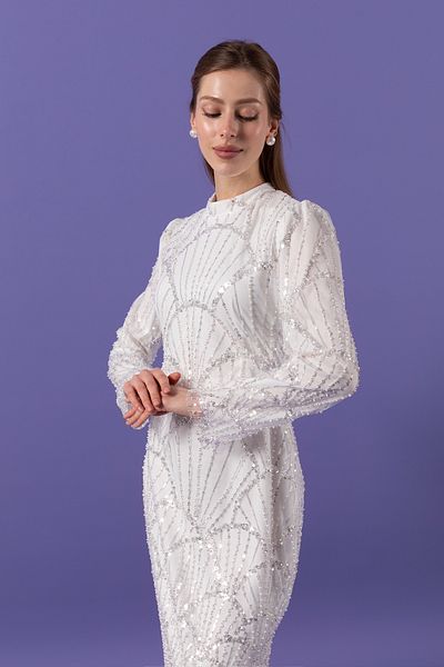 Stilife فستان سهرة بتصميم هازال - أبيض