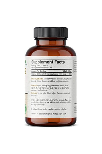 Futurebiotics Vitamin K2 as MK-7 100 mcg, Supports Strong Bones - Non-GMO, 100 Vegetarian Capsules