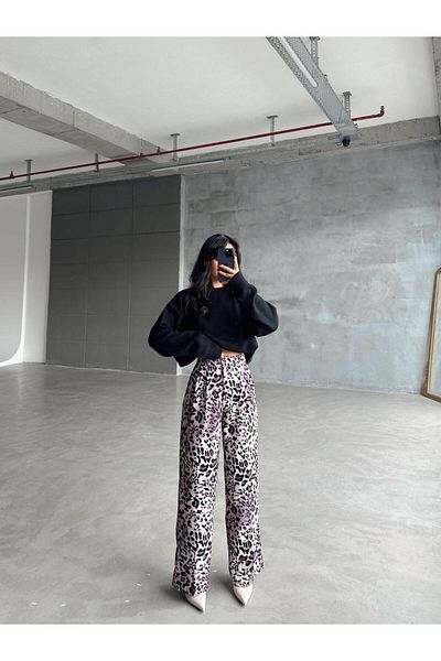 mydukkan.co Animal Pattern Palazzo Trousers
