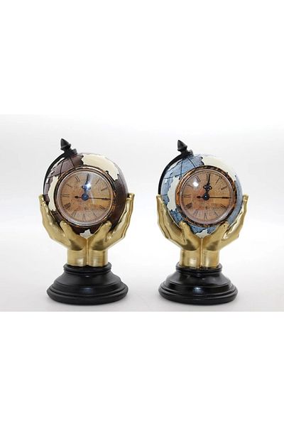 Acousticworld Polyester Clock Detailed World Globe - Alk2831