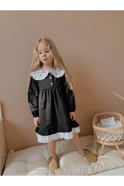YİGİT BUTİK Rochie pentru fete Yigit Boutique din țesătură popelin cu guler cămașă