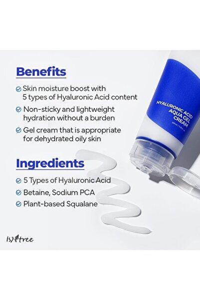 Isntree Hyaluronic Acid Aqua Gel Cream 100ml | Korean Hydrating Gel | Lightweight Moisturizer