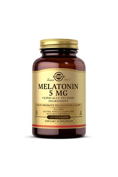 Solgar الميلاتونين 5 ملغ، 120 قطعة - يعزز النوم - نباتي، خالٍ من الجلوتين، كوشير