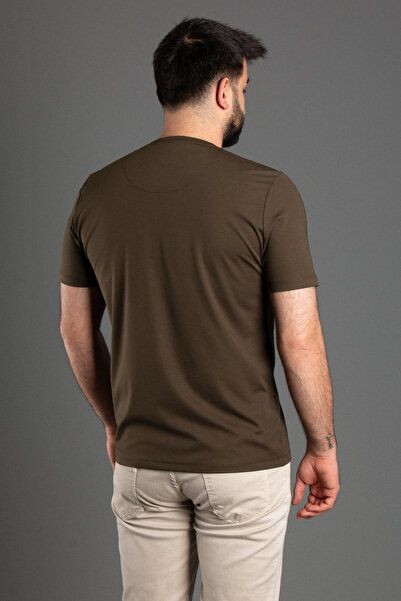 ZEKİ ÖZER Ανδρικό μπλουζάκι Khaki Basic O Neck