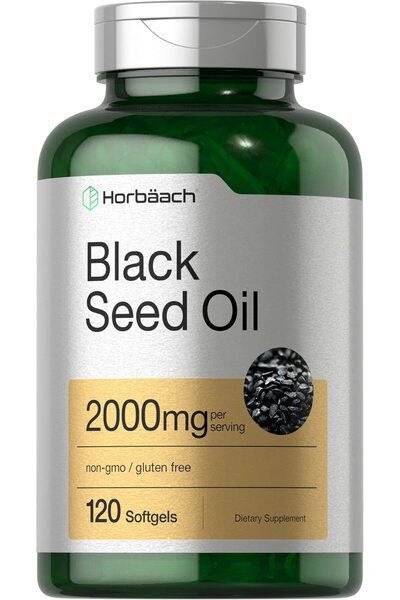 Horbaach كبسولات هلامية من زيت الحبة السوداء | 2000 ملجم | 120 كبسولة | حبة ا...