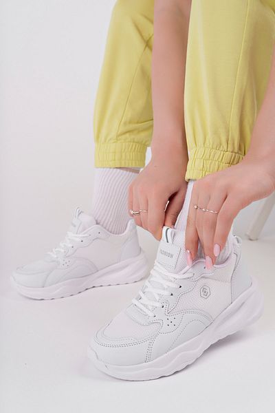 McDark Women's White Silver Sneaker Sports Shoes