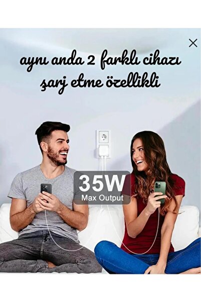 Roxir ROXİR 35w Çift Girişli Iphone Uyumlu Hızlı Şarj Aleti Adaptör Kablo 5 6...