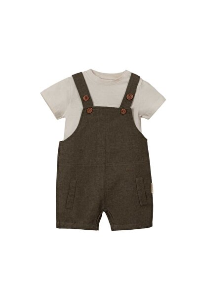 Necix's Keten salopetli erkek bebek ikilim takım