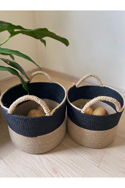 Fashion'S BuMu Ev Dekor 2'Lİ Hasır Sepet Soğan Patates Sepeti  jüt bambu tres...