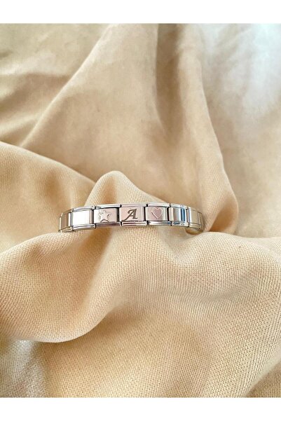 bijoux uniques سوار ساحر إيطالي على شكل حرف A وقلب ونجمة