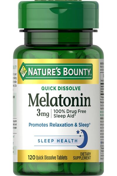 Nature's Bounty Melatonin Tablets, 3 mg, 120 Count