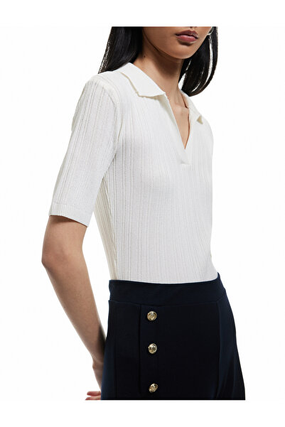 Koton Düğme Detaylı Yüksek Bel Kısa Geniş Paça Pantolon