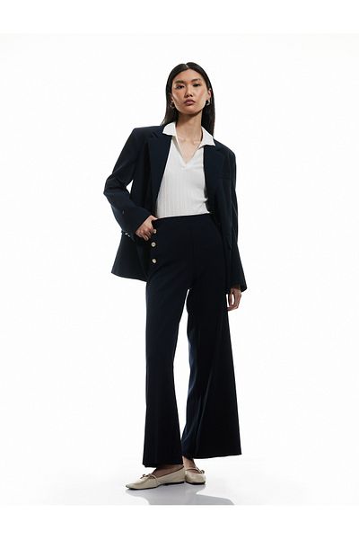 Koton Button Detailed High Waist Short Wide Leg Pants