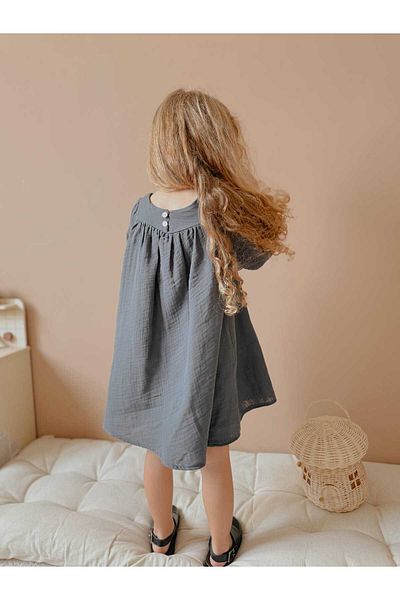 YİGİT BUTİK Yigit Boutique Muslin Υφασμάτινο Φιόγκο Κοριτσίστικο Φόρεμα
