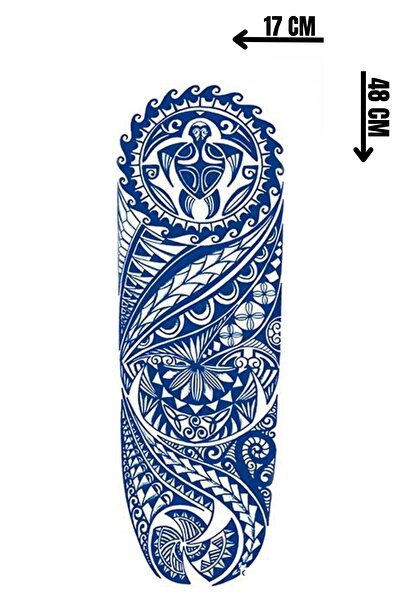 Barly 30 Gün / 1 Ay Kalıcı Tribal 12 Saat Sonra Kararan Geçici Kol Dövme Tattoo