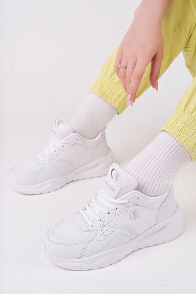 McDark Women's White Silver Sneaker Sports Shoes