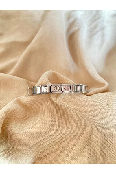 bijoux uniques حرف D القلب والنجمة سحر سوار الإيطالي