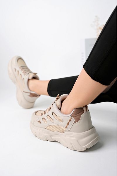 McDark Ultra Light White Mink Patterned Women's Sneaker - Non-Yellowing Sole -3