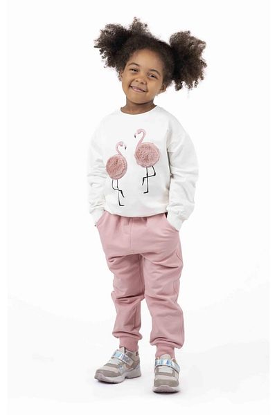 best kids Girl's Ecru Flamingo Printed Sweatshirt