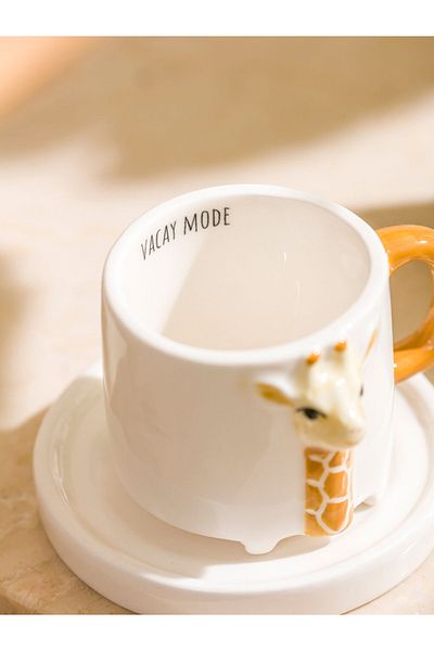 LC Waikiki Giraffe Figure 2 Personality Ceramic Coffee Cup Set 80 ml