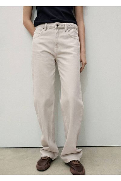 MANGO Woman Straight-Cut Mid-Waist Miami Jeans