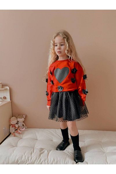 YİGİT BUTİK Yigit Boutique Girl's Bottom and Top Set with Tulle Skirt
