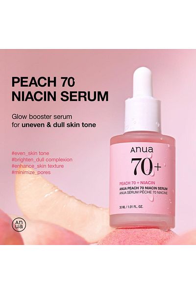 ANUA Peach 70 Niacinamide Serum 30ml - Brightening Hydrating Face Serum (1.01 fl. oz.)