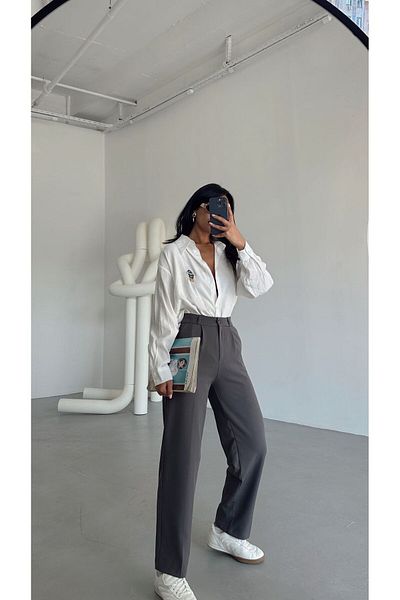 mydukkan.co Single Pleat Fabric Trousers