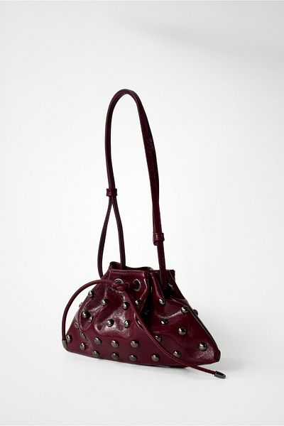 Yuka Atelier Nia Studded Drawstring Detailed Crossbody and Shoulder Bag
