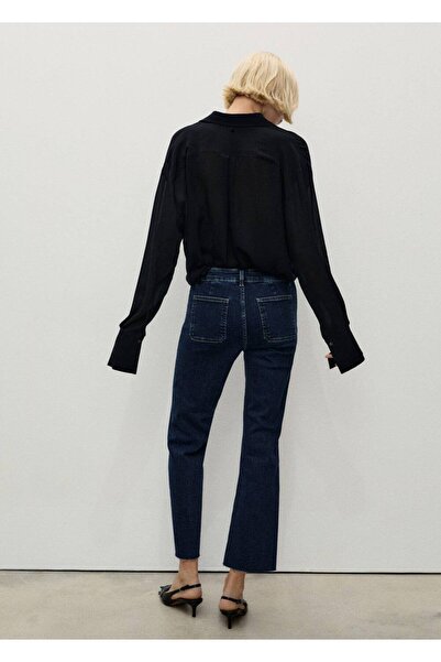 MANGO Woman Flare Jean Pants with Pockets