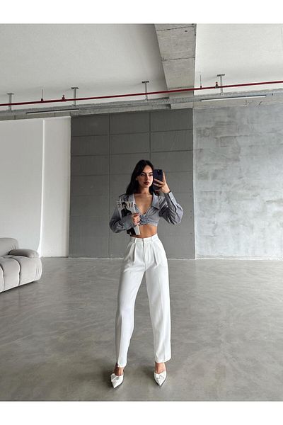 mydukkan.co Single Pleat Fabric Trousers