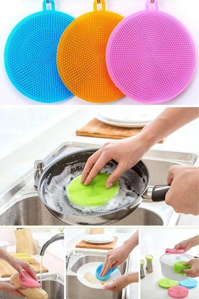 jetfast Silicone Non-Exhausting Dish Brush and Vegetable Cleaning Tool 2 Pieces