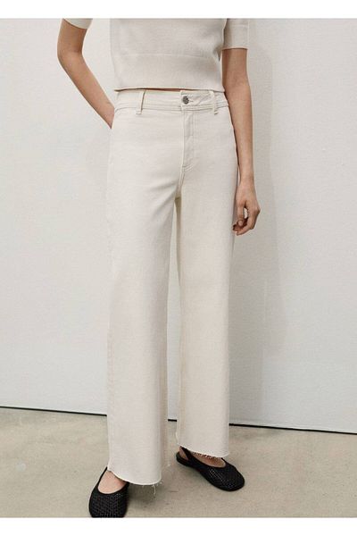 MANGO Woman Catherin hoch taillierte Culotte-Jeanshose