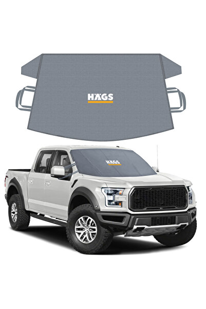 HAEGS Buz ve Kar Önleyici Araç Ön Cam Örtüsü Brandası / Oto Cam Koruyucu Güneşlik (185x109cm) XL Gri