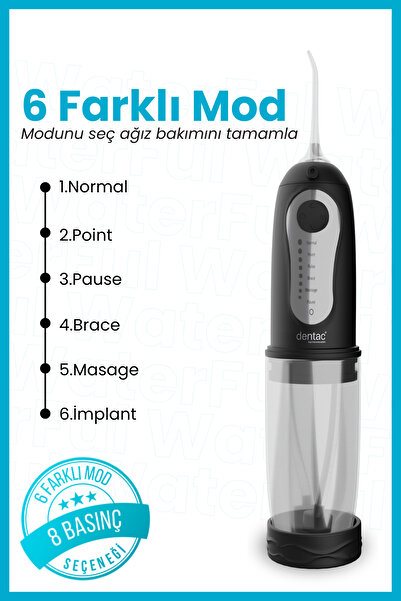 Dentac Waterful Portatif Ağız Temizleme Duşu Beyaz