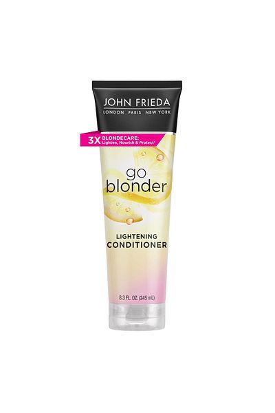 John Frieda Go Blonder Lightening Conditioner, Gradually Lightens Blonde Hair, Citrus & Chamomile, 8.3 Oz
