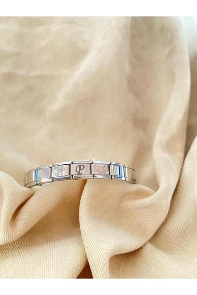 bijoux uniques سوار ساحر إيطالي على شكل قلب ونجمة مع حرف P