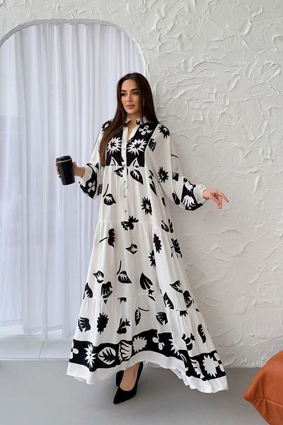 ASEDE 100% Viscose Bohemian Alaçatı Dress Ethnic Yap Patterned Viscose Dress Suitable for Hijab