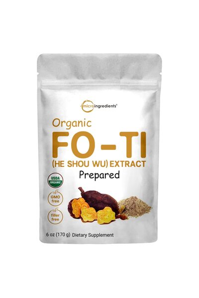 Micro ingredients مسحوق مستخلص He Shou Wu Fo-Ti العضوي، 6 أونصة، فاصولياء سود...