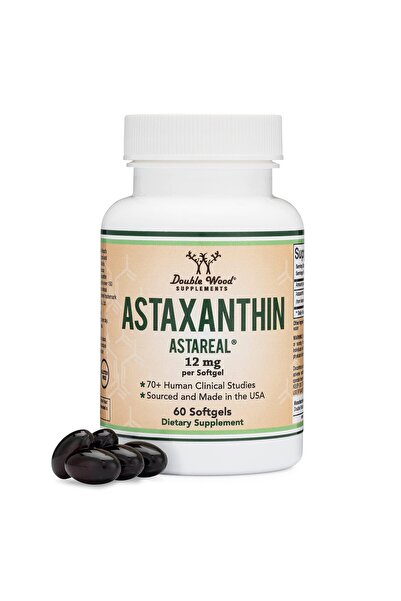 Double Wood Supplements Astaxanthin 12mg Max Strength (AstaReal, 70+ Clinical Trials) Made in USA by Double Wood