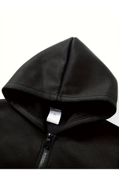 LAND MODA 2 bucăți ținute pentru băieți, hanorac și pantaloni de sport confortabili din poliester cu fermoar
