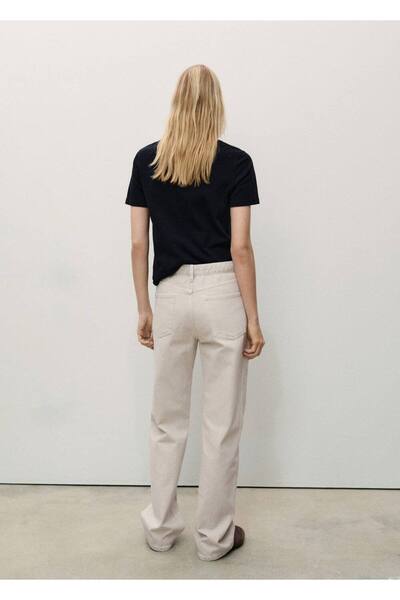 MANGO Woman Düz kesim orta bel Miami jean pantolon