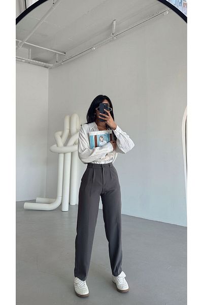 mydukkan.co Single Pleat Fabric Trousers