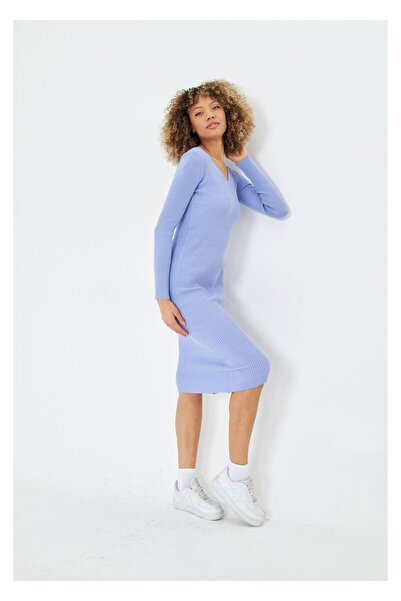 TIFFANY&TOMATO V Yaka Triko Bodycon Elbise