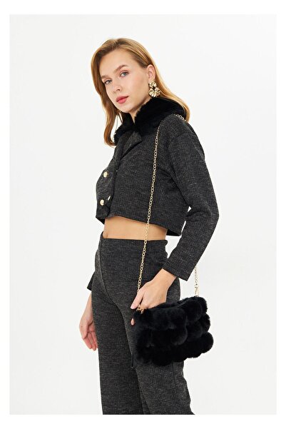 TIFFANY&TOMATO Zincirli Peluş Omuz Çantası